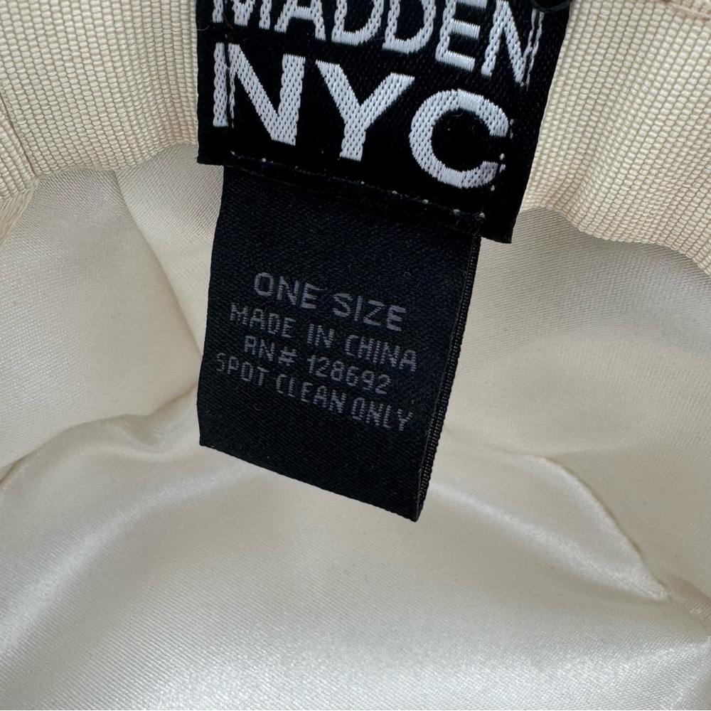 NWT Madden NYC Cream Wide Brim Felt Western Cowboy Cowgirl Hat with Hat Band - Picture 8 of 10